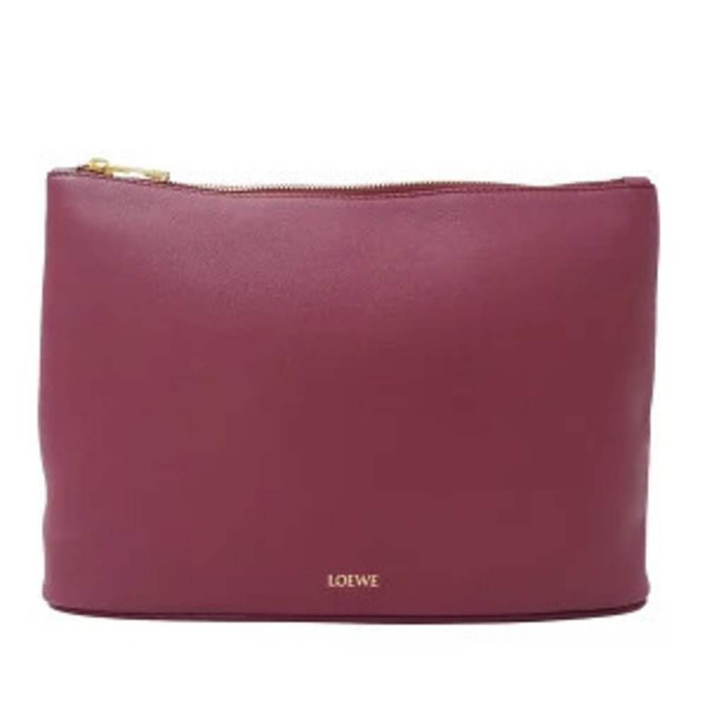 Loewe Clutch Bag Leather Bordeaux Purple